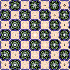 Seamless floral pattern. Batik pattern.