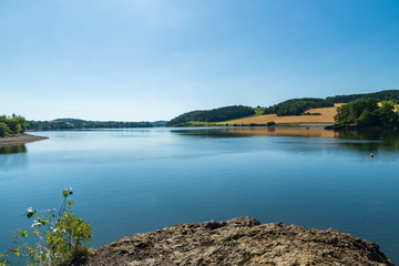 Talsperre Pirk water reservoir between Oelsnitz and Plauen city in Germany