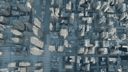 Abstract Modern White City on Technology Surface