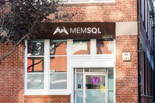Nov 17, 2019 San Francisco / CA / USA - MemSQL headquarters in San Francisco; MemSQL Inc develops and maintains a distributed, in-memory, SQL database management system bearing the same name