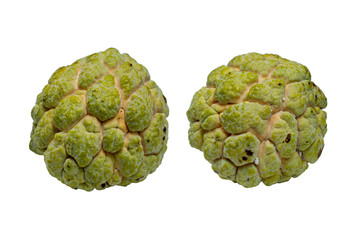 fresh  custard apple isolated on white background