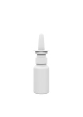 White Clear Nasal Spray Mockup. 3D Illustration Isolated on White Background.
