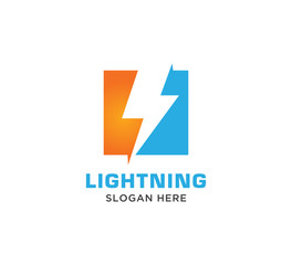 thunder lightning logo concept vector design template