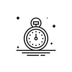 Stopwatch Vector Line Icon