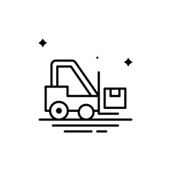 Forklift Vector Line Icon