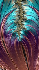 Artfully 3D rendering fractal, fanciful abstract illustration and colorful designed pattern