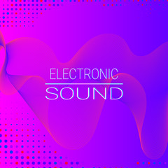 Sound Poster. Dynamic fluid shape. Music waves.