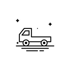 Pickup Van Vector Line Icon