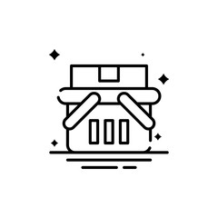 Shopping Basket Vector Line Icon