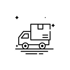 Delivery Van Vector Line Icon