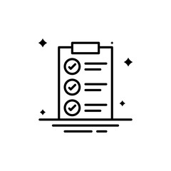 Fototapeta premium Clipboard Vector Line Icon