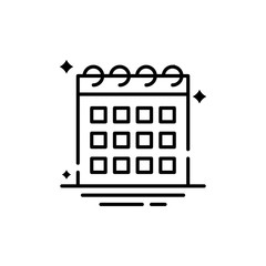 Fototapeta premium Date Vector Line Icon 