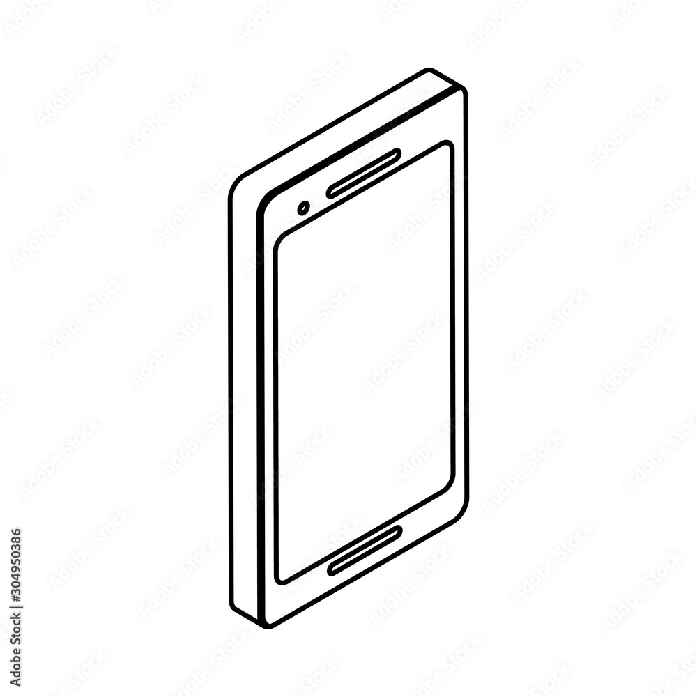 Sticker smartphone screen in 3d on white background