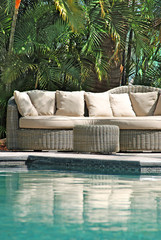 Artistic Ethnic Classy Modern Elegant Luxury Indoor Home Interiors and Outdoor Garden Park Furniture Table Chair Cabinet Accessories from Rattan Plastic Wicker or Wooden Materials for Hotel and House 