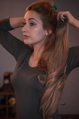 Obraz premium Wigs, hair. Womens beauty concept