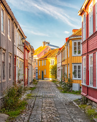 Trondheim Narrow Cobblestoned Street