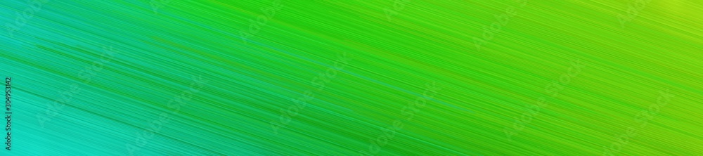 Poster abstract wide banner graphic texture with lime green, light sea green and medium sea green colors an