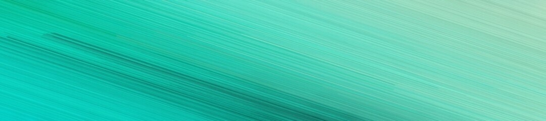 Obraz premium wide banner graphic with diagonal line texture and light sea green, pastel blue and medium aqua marine colors and space for text or image