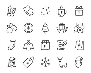 set of Christmas icons, christmas event, winter season