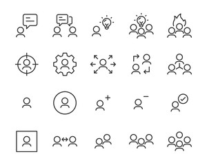 set of people icons, man, user, group, team
