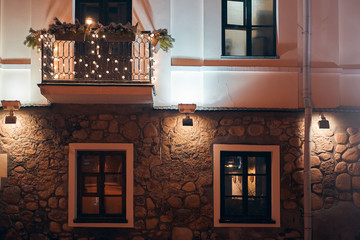 festive new year windows at night