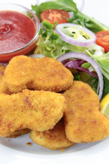 chicken nuggets on a plate