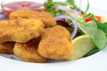 chicken nuggets on a plate