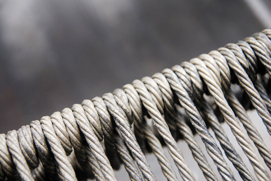 Fototapeta Macro closeup white rope on the chair texture 
