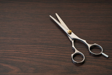 new hairdresser scissors close-up