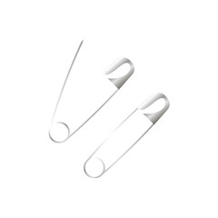 Set of realistic pins open and closed.3d vector illustration.