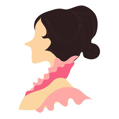 silhouette of a woman with long hair