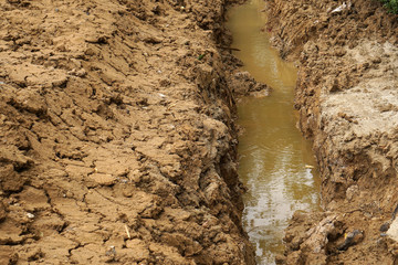 Dig a trench on Brown clay - Brown Nature scene - Under construction