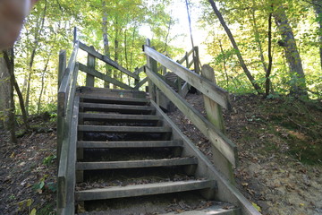 Nature Hike with Stairs and Waterfall