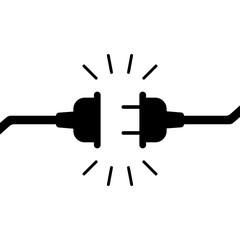 Socket plug isolated icon connection. Plug socket concept. Electric or energy connection icon. Connection and disconnection concept. Concept of 404 error connection. Wire, cable of energy disconnect