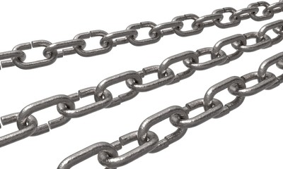 Steel chains close-up