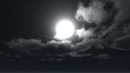 Naklejka na ściany i meble moon horror clouds at night
