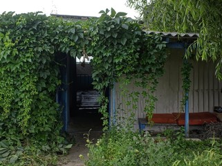 entrance to the little old farm, Russia.