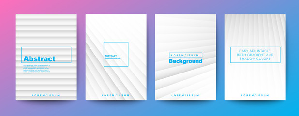 Set of minimal abstract diagonal line on white background for Brochure, Flyer, Poster, leaflet, Annual report, Book cover, Graphic Design Layout template, A4 size.