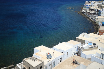 Fototapeta na wymiar travelling after covid 2021 greek nisyros typical landscape blue doors lockdown