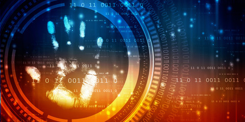 Fingerprint Scanning Technology Concept 2d Illustration