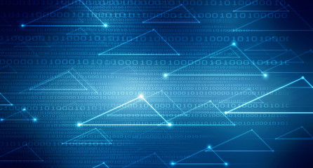 2d illustration Abstract futuristic electronic circuit technology background