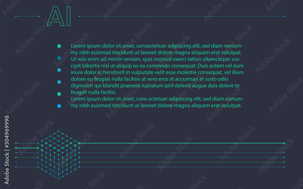 Poster AI, machine learning, deep learning design element