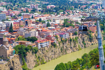 Fototapeta na wymiar View of the Old Town of Tbilisi the Capital of Georgia.