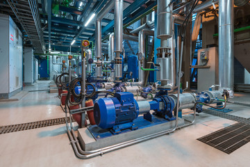 Obraz na płótnie Canvas Pumps in a cogeneration station