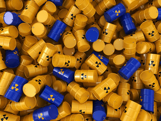 3D rendering radioactive barrels © apopium