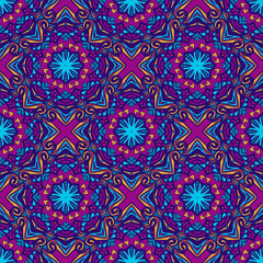 Tiled ethnic geometric boho pattern for fabric.