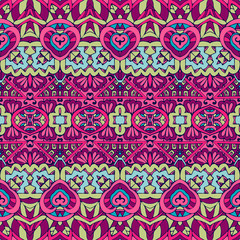 Tribal vintage abstract floral geometric ethnic seamless pattern ornamental