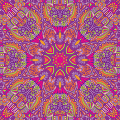 Colorful Tribal Ethnic Festive Abstract Floral Vector Pattern