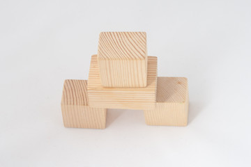 tower of wooden cubes