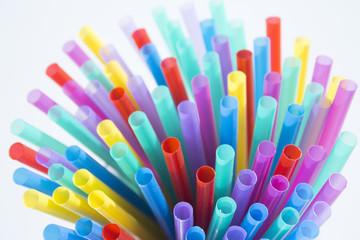 Colored drinking straws